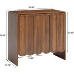 2-piece Set of Side Panel Buffet Cabinets, Storage Cabinets with 2 Doors, and Adjustable Shelves