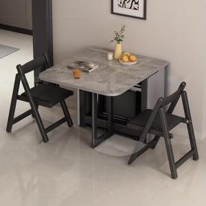 Folding Dining Table Set 6 Chairs Wooden Nordic Dining Room Sets Luxury Modern Mesas Pegables Portatil Dining Room Furniture