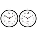 HIPPIH 2 Pack Silent Wall Clock, 10 Inch Non Ticking Quiet Digital Sweep Decorative Battery Operated Wall Clocks for Living Room Bedroom Kitchen School Office Decor, Black