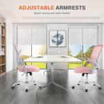 Sweetcrispy Home Office Managerial Executive Chair, Ergonomic Mesh Adjustable Swivel Mid-Back Chair with, Flip-up Arms, Comfortable Lumbar Support, Comfy Arms for Bedroom,Study,Student