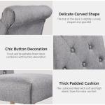 Yaheetech Dining Chairs Set of 2 Fabric Upholstered Dining Room Chairs with Button Tufted High Back and Solid Wood Legs for Kitchen/Living Room/Restaurant, Modern Style, Dark Gray