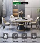 Luxury Dining Table 8 Chairs, Dining Rooms 8 Modern Chairs，Table and Chair Combination Round Table with Turntable