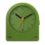 Braun Classic Analogue Alarm Clock with Snooze and Continuous Backlight, Quiet Quartz Movement, Easy to Read Dial, Crescendo Beep Alarm in Green, Model BC22GN.