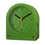Braun Classic Analogue Alarm Clock with Snooze and Continuous Backlight, Quiet Quartz Movement, Easy to Read Dial, Crescendo Beep Alarm in Green, Model BC22GN.
