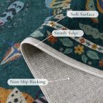 Lahome Insect Washable Rugs 8x10, Soft 8x10 Area Rugs for Living Room, Non Slip Bedroom Rug Under Bed Ultra-Thin Large Carpet for Dining Room Office Playroom(8'x10',Dark Green)