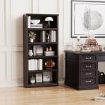 Bevfint Bookshelf, Open Storage 70 Inch Tall 5 Shelf Bookcase, Floor Standing Bookshelves and Bookcases, Book case for Farmhouse Library Office Bedroom Kids, Dark Cherry - 5 Tier