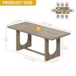 DWVO Dining Room Table for 6-8 People 70.86" Large Rectangle Dining Table Farmhouse Kitchen Table with Heavy Duty Wooden Base for Apartment Living Room Grey Oak
