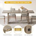 DWVO Dining Room Table for 6-8 People 70.86" Large Rectangle Dining Table Farmhouse Kitchen Table with Heavy Duty Wooden Base for Apartment Living Room Grey Oak