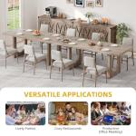 DWVO Dining Room Table for 6-8 People 70.86" Large Rectangle Dining Table Farmhouse Kitchen Table with Heavy Duty Wooden Base for Apartment Living Room Grey Oak