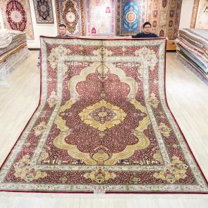 305x427cm Vantage Turkish Silk Rug Large Antique Red Medallion Persian Silk Carpet (TJ839A)