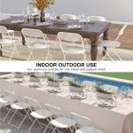 White Folding Chair, Plastic Folding Chairs 10 Pack for Outside, Indoor Outdoor Chairs with Steel Frame, Foldable Chair for Wedd