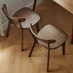 Oak Wood Dining Chairs,Mid Century Modern Dining Chairs with Comfortable Curved Backrest,Wood Chairs for Kitchen,Dining Room (2,