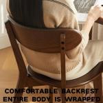 Oak Wood Dining Chairs,Mid Century Modern Dining Chairs with Comfortable Curved Backrest,Wood Chairs for Kitchen,Dining Room (2,