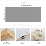 Arjun Tree Wall Art Canvas for Living Room Blue Tree of Life Nature Teal Abstract Textured Painting Picture Modern Panoramic Landscape Artwork Framed Bedroom Home Office Decor, Large Size 48"x24"