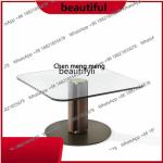 Modern retro wabi-sabi creative square glass coffee table, Italian minimalism, coffee table  H