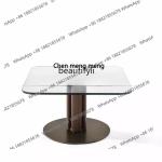 Modern retro wabi-sabi creative square glass coffee table, Italian minimalism, coffee table  H