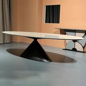 Metal Big Chairs Table Modern Nordic European Design Oval White Center Tables Set Black Italian Mesas De Jantar Home Furniture