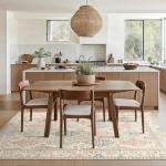 GENIMO 6x9 Area Rugs for Living Room, Machine Washable Low Pile Rugs, Chenille Non Alip Vintage Rug for Bedroom, Dining Room, Home Office, Beige Cream