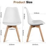 Set of 4 Dining Kitchen Mid-Century Modern Chairs with Wood Legs and PU Leather Cushion for Living Room Bedroom Outdoor Lounge,