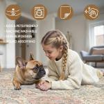 GENIMO 6x9 Area Rugs for Living Room, Machine Washable Low Pile Rugs, Chenille Non Alip Vintage Rug for Bedroom, Dining Room, Home Office, Beige Cream