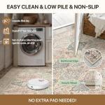 GENIMO 6x9 Area Rugs for Living Room, Machine Washable Low Pile Rugs, Chenille Non Alip Vintage Rug for Bedroom, Dining Room, Home Office, Beige Cream