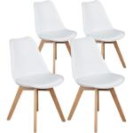 Set of 4 Dining Kitchen Mid-Century Modern Chairs with Wood Legs and PU Leather Cushion for Living Room Bedroom Outdoor Lounge,