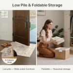 GENIMO 6x9 Area Rugs for Living Room, Machine Washable Low Pile Rugs, Chenille Non Alip Vintage Rug for Bedroom, Dining Room, Home Office, Beige Cream