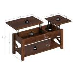 Rolanstar Coffee Table, 47.2" Lift Top with Hidden Compartment, 2 Way Lift Top Coffee Table with Open Shelf & X Wooded Support, Farmhouse Center Table for Living Room, Black