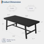 GarveeHome Industrial Dining Table for 6-8 People, 70.87" Long Wooden Kitchen Table with Sturdy Metal Frame & Black Finish, Seats 6 Rectangular Counter for Dinner, Kitchen, Dining Room - Black
