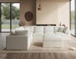 ohllob Oversized Cloud Couches for Living Room, Convertible Sectional Couch with Ottoman, 7 Seater Large Modular Sectional Sofa, Warm White