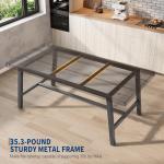 GarveeHome Industrial Dining Table for 6-8 People, 70.87" Long Wooden Kitchen Table with Sturdy Metal Frame & Black Finish, Seats 6 Rectangular Counter for Dinner, Kitchen, Dining Room - Black