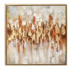 Deco 79 Canvas Abstract Framed Wall Art with Gold Frame, 39" x 2" x 39", Gold