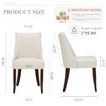 COLAMY Upholstered Dining Chairs Set of 6, Mid Century Modern Kitchen Chairs with Back, Farmhouse Fabric Side Dining Room Chairs with Wood Legs for Dining Room Restaurant, Beige