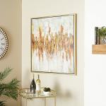 Deco 79 Canvas Abstract Framed Wall Art with Gold Frame, 39" x 2" x 39", Gold