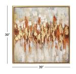 Deco 79 Canvas Abstract Framed Wall Art with Gold Frame, 39" x 2" x 39", Gold