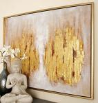 Deco 79 Canvas Abstract Framed Wall Art with Gold Frame, 39" x 2" x 39", Gold