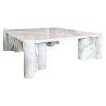 Natural Jazz White Marble Coffee Table, Nordic Cream Minimalist Design, Square Villa Living Room Table, High Hardness&Easy-Clean