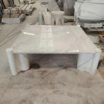 Natural Jazz White Marble Coffee Table, Nordic Cream Minimalist Design, Square Villa Living Room Table, High Hardness&Easy-Clean