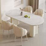 White Luxury Chairs Table Kitchen Modern Unique Italian Restaurant Dining Table Set Center Oval Mesas De Jantar Furniture