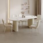 White Luxury Chairs Table Kitchen Modern Unique Italian Restaurant Dining Table Set Center Oval Mesas De Jantar Furniture