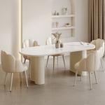 White Luxury Chairs Table Kitchen Modern Unique Italian Restaurant Dining Table Set Center Oval Mesas De Jantar Furniture