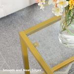 HOOBRO Glass Coffee Table, Gold Coffee Tables for Living Room, Gold Glass Coffee Table,1 Layer Center Table, Modern, for Apartment, Office, 39.4 x 19.7 x 17.7 Inches, Easy Assembly, Golden GD04KF01