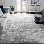 SAFAVIEH Berber Shag Collection Area Rug - 9' x 12', Grey Blue & Cream, Modern Abstract Design, Non-Shedding & Easy Care, 1.2-inch Thick Ideal for High Traffic Areas in Living Room, Bedroom (BER219G)
