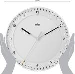 Braun Classic Mixed Analogue Wall Clock Home Gift Bundle with Silent Sweep Movement, Easy to Read, 30cm Diameter in Black + White, Model BC17B, BC17W (2 Pack)