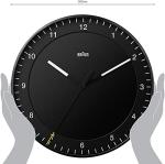 Braun Classic Mixed Analogue Wall Clock Home Gift Bundle with Silent Sweep Movement, Easy to Read, 30cm Diameter in Black + White, Model BC17B, BC17W (2 Pack)