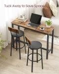 Rustic Brown Bar Stools Set with Backrest