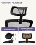 NEO Chair Ergonomic Adjustable Home Office Desk Chair High Back Computer Gaming Mesh Chair with Comfy Task Adjustable Arms Lumbar Neck Support Swivel for Home Office (Dark Black)
