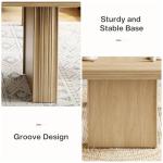 Tribesigns 63 Inches Farmhouse Dining Table for 6, Modern Kitchen Table with Fluted Line for Dining Room, Living Room, Natural