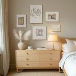 Framed Matisse Abstract Neutral Wall Art, 5 Piece Large Beige Canvas Prints Set, Modern Minimalist Geometric Botanical Paintings for Living Room, Bedroom, Hallway, Home Office, Guest Room