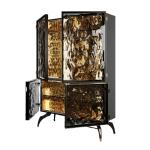 Light luxury high-end dining side cabinet integrated storage cabinet against the wall villa luxury living room designer art